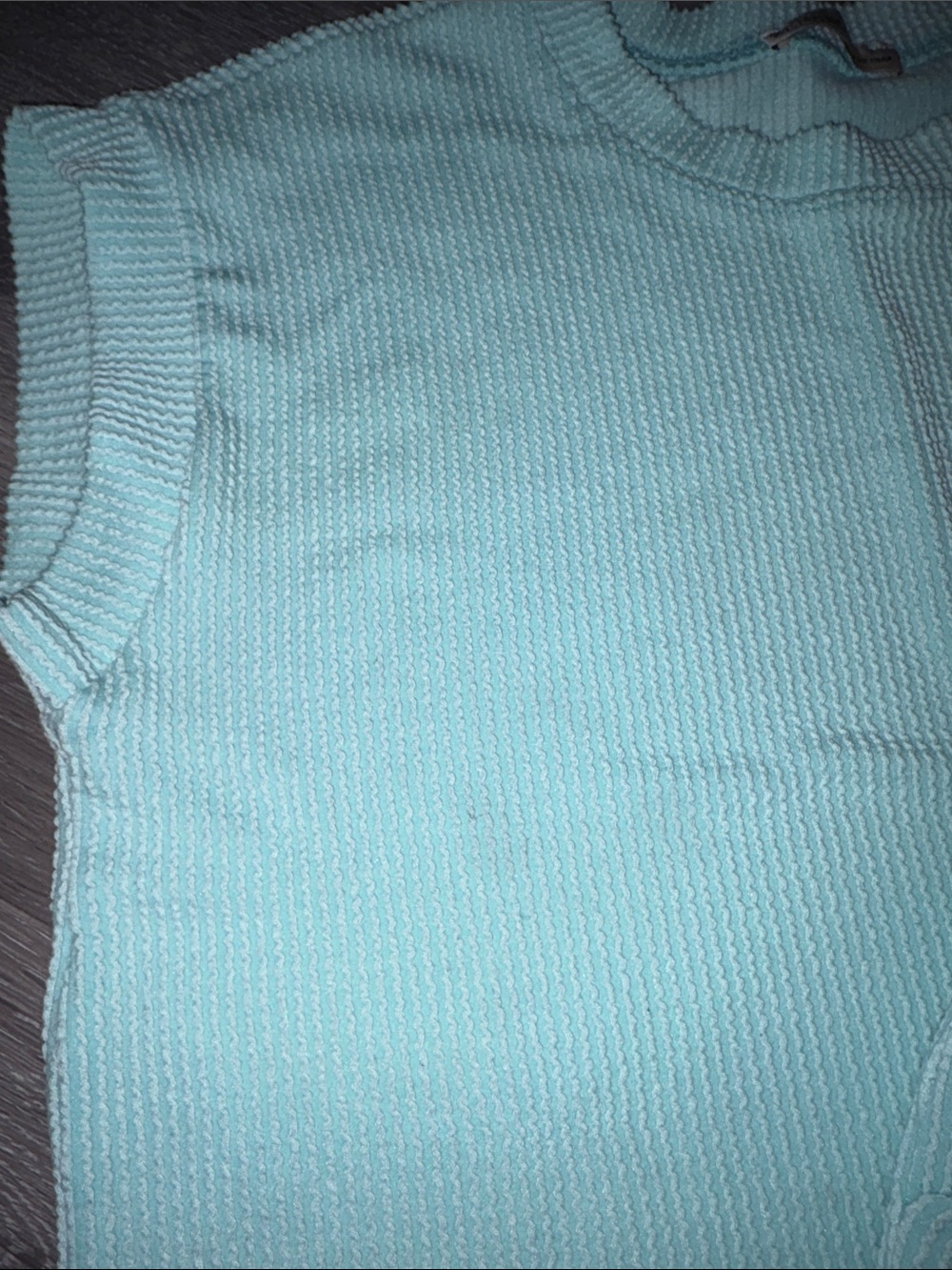 Zenana Outfitters Mint Green Knit Short Sleeve Top & Drawstring Shorts Set - Picture 2 of 2